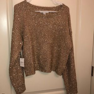 Forever 21 gold long sleeve sweater